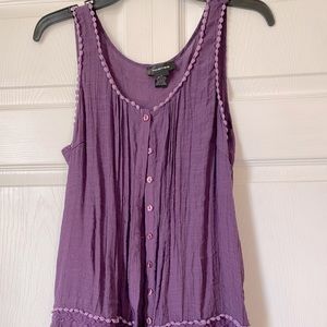 Boho plum gauze top